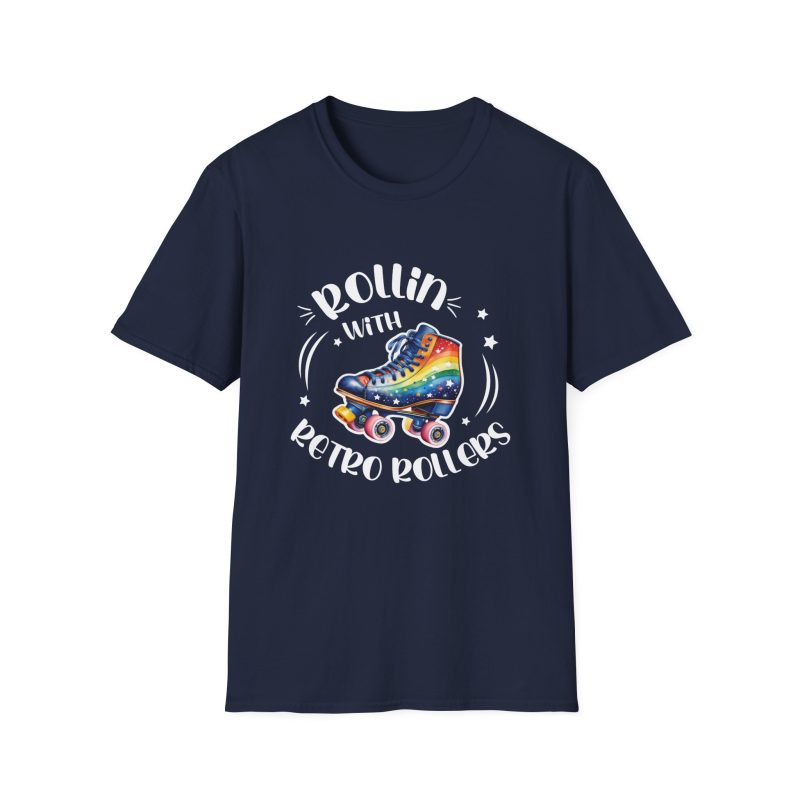 ADULTS Rollin with Retro Rollers (Rainbow): Unisex Softstyle T-Shirt - Image 10