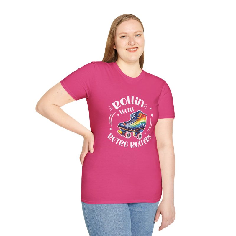 ADULTS Rollin with Retro Rollers (Rainbow): Unisex Softstyle T-Shirt - Image 14
