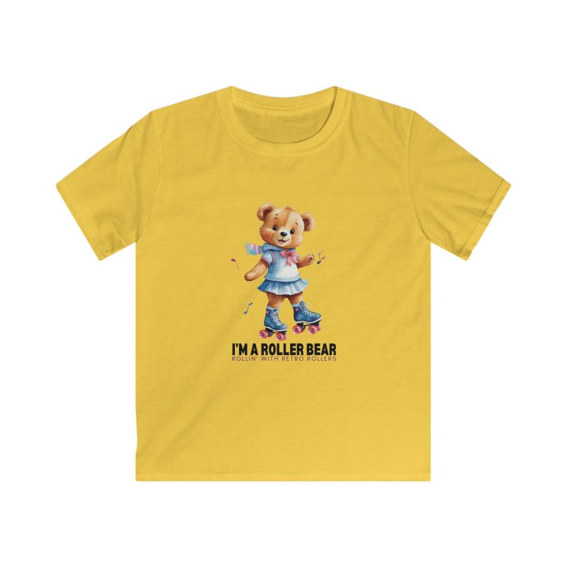 KIDS - Retro Roller Bears (Design B) VARIOUS COLOURS Softstyle Tee - Image 2