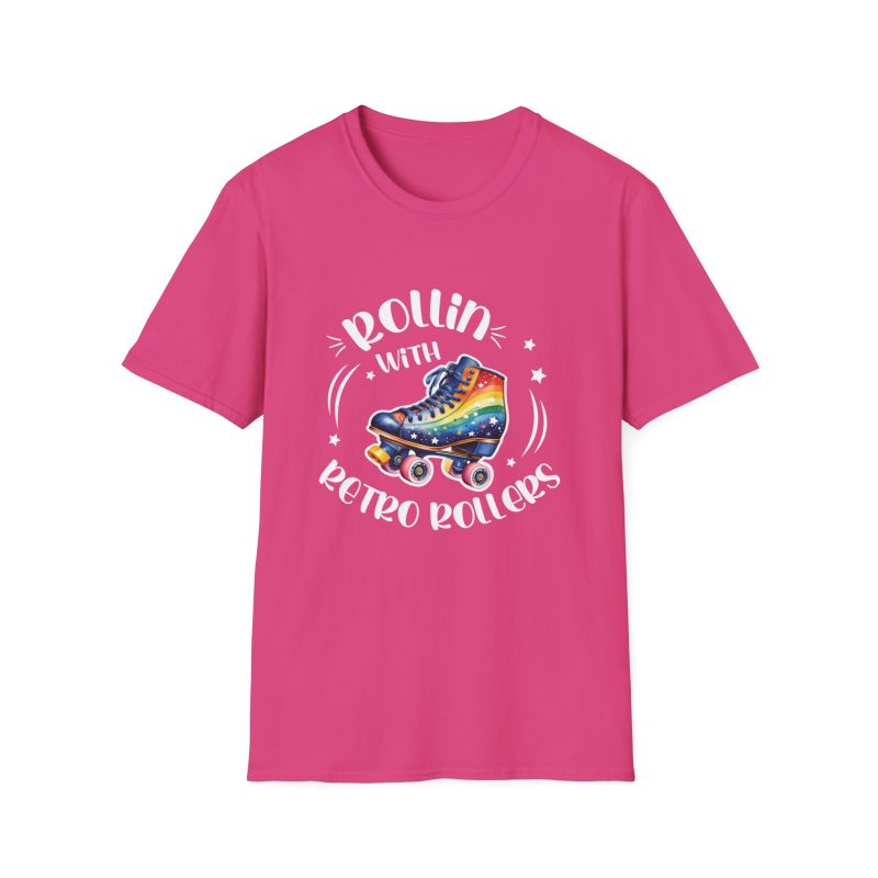 ADULTS Rollin with Retro Rollers (Rainbow): Unisex Softstyle T-Shirt - Image 13