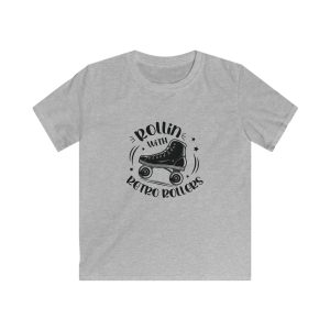 KIDS - Rollin with Retro Rollers (Solid) VARIOUS COLOURS Softstyle Tee - Image 5