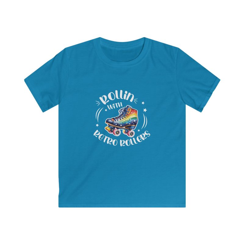 KIDS - Rollin with Retro Rollers (Rainbow) VARIOUS COLOURS Softstyle Tee - Image 4