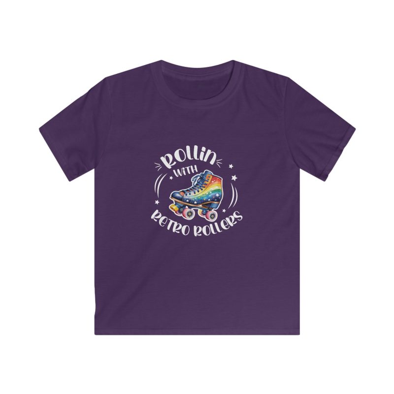 KIDS - Rollin with Retro Rollers (Rainbow) VARIOUS COLOURS Softstyle Tee - Image 7