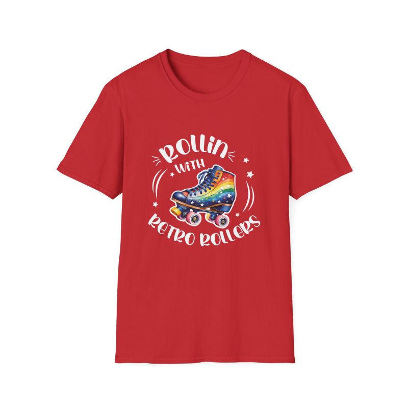 ADULTS Rollin with Retro Rollers (Rainbow): Unisex Softstyle T-Shirt - Image 15