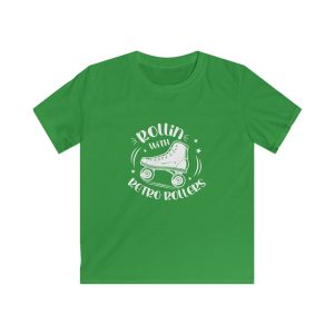 KIDS - Rollin with Retro Rollers (Solid) VARIOUS COLOURS Softstyle Tee - Image 3