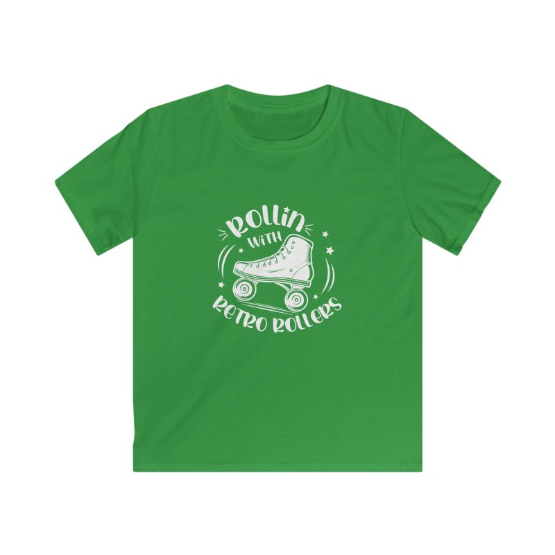 KIDS - Rollin with Retro Rollers (Solid) VARIOUS COLOURS Softstyle Tee - Image 3