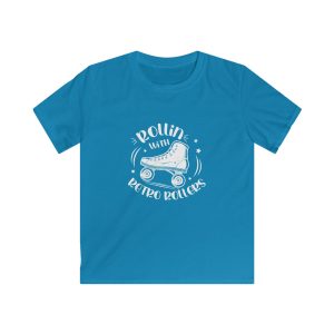 KIDS - Rollin with Retro Rollers (Solid) VARIOUS COLOURS Softstyle Tee - Image 4