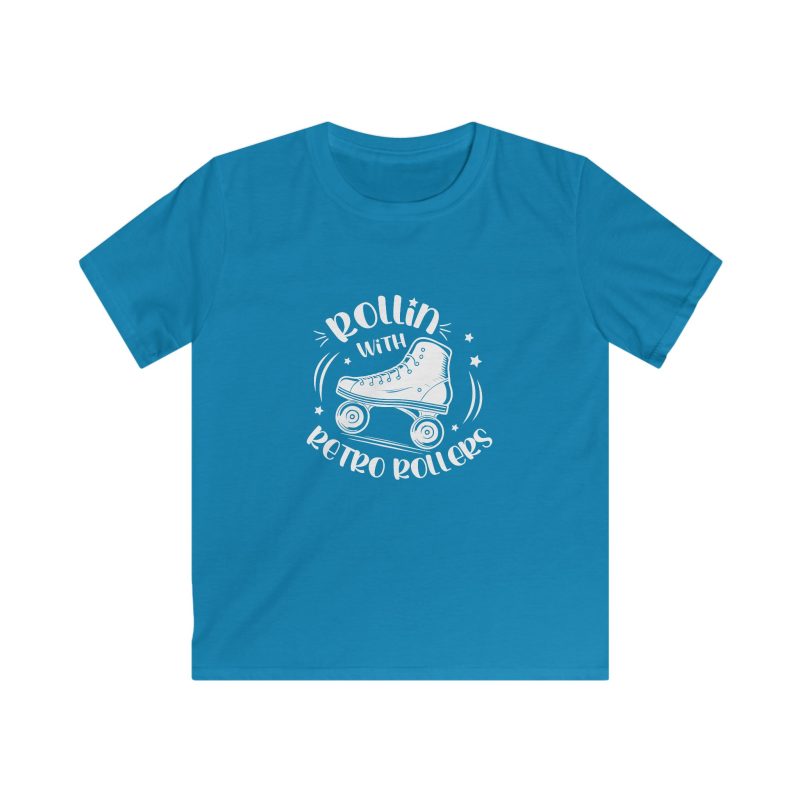 KIDS - Rollin with Retro Rollers (Solid) VARIOUS COLOURS Softstyle Tee - Image 4