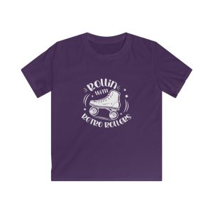 KIDS - Rollin with Retro Rollers (Solid) VARIOUS COLOURS Softstyle Tee - Image 7