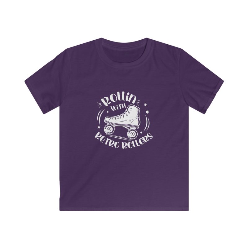 KIDS - Rollin with Retro Rollers (Solid) VARIOUS COLOURS Softstyle Tee - Image 7