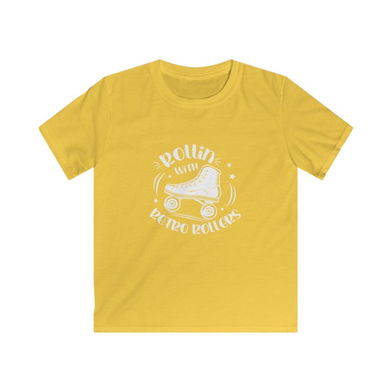 KIDS - Rollin with Retro Rollers (Solid) VARIOUS COLOURS Softstyle Tee - Image 2