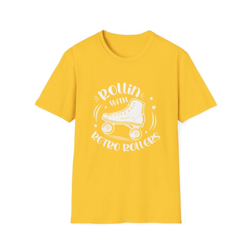 ADULTS Rollin with Retro Rollers (Solid): Unisex Softstyle T-Shirt - Image 5