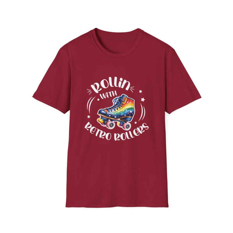 ADULTS Rollin with Retro Rollers (Rainbow): Unisex Softstyle T-Shirt - Image 16