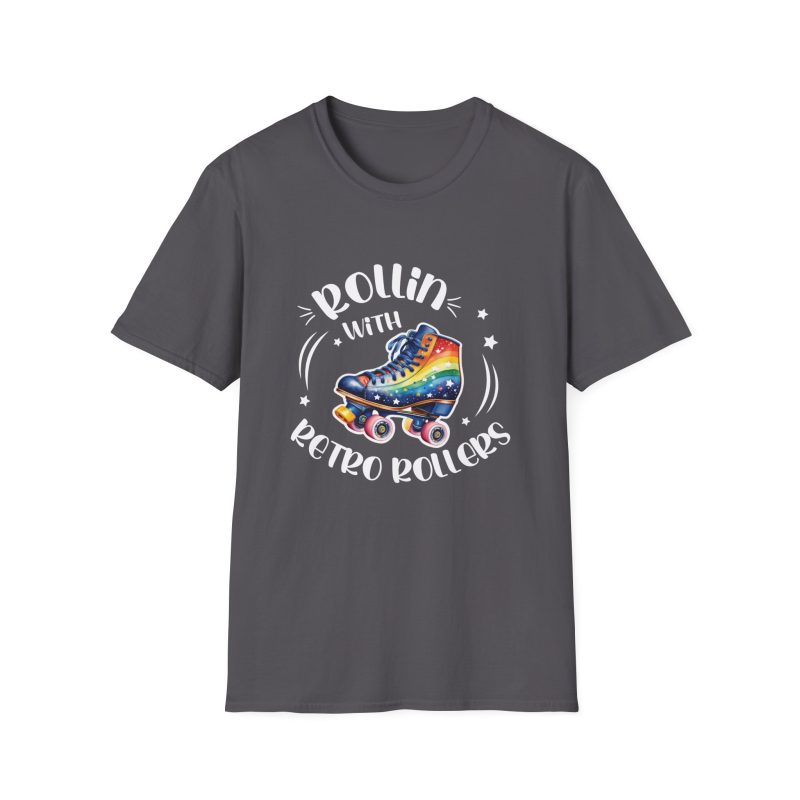 ADULTS Rollin with Retro Rollers (Rainbow): Unisex Softstyle T-Shirt - Image 18