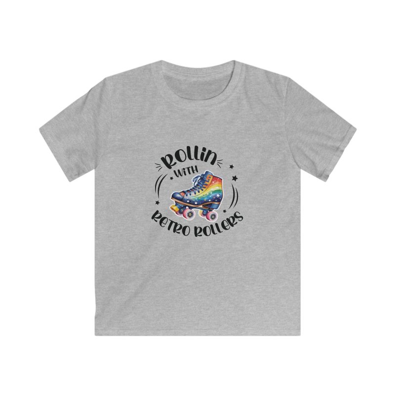 KIDS - Rollin with Retro Rollers (Rainbow) VARIOUS COLOURS Softstyle Tee - Image 5