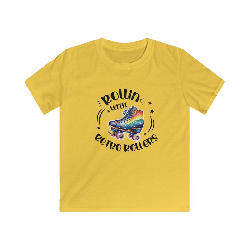 KIDS - Rollin with Retro Rollers (Rainbow) VARIOUS COLOURS Softstyle Tee - Image 2
