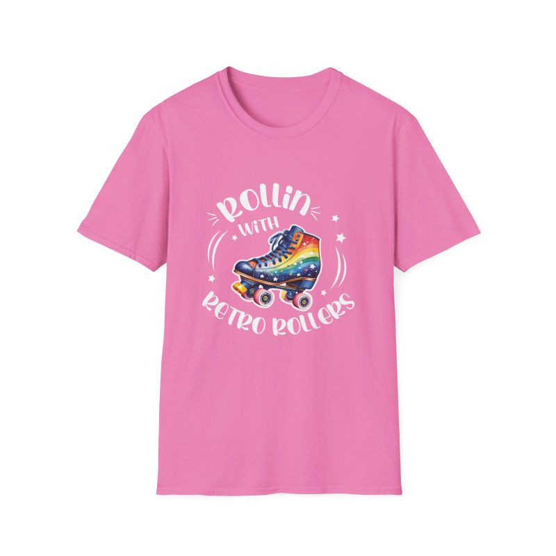 ADULTS Rollin with Retro Rollers (Rainbow): Unisex Softstyle T-Shirt - Image 12