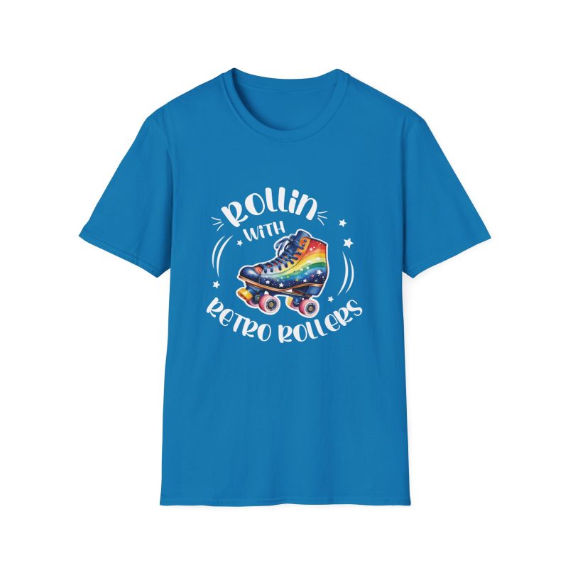 ADULTS Rollin with Retro Rollers (Rainbow): Unisex Softstyle T-Shirt - Image 9