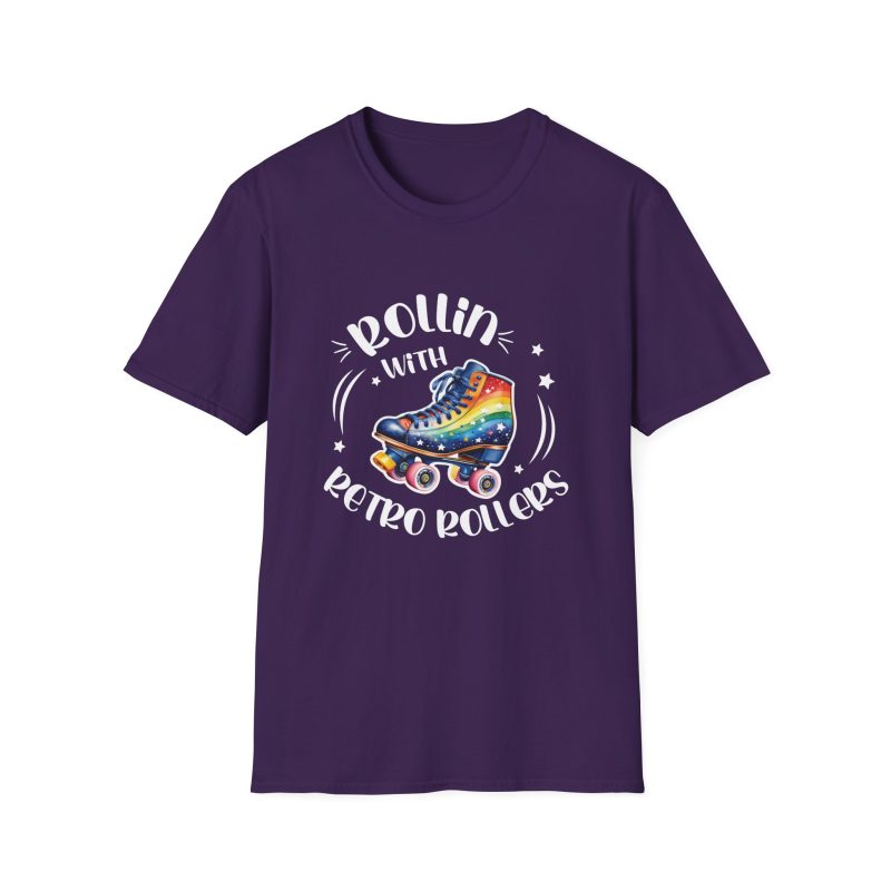 ADULTS Rollin with Retro Rollers (Rainbow): Unisex Softstyle T-Shirt - Image 11