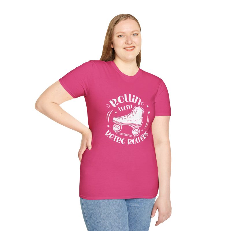 ADULTS Rollin with Retro Rollers (Solid): Unisex Softstyle T-Shirt - Image 14