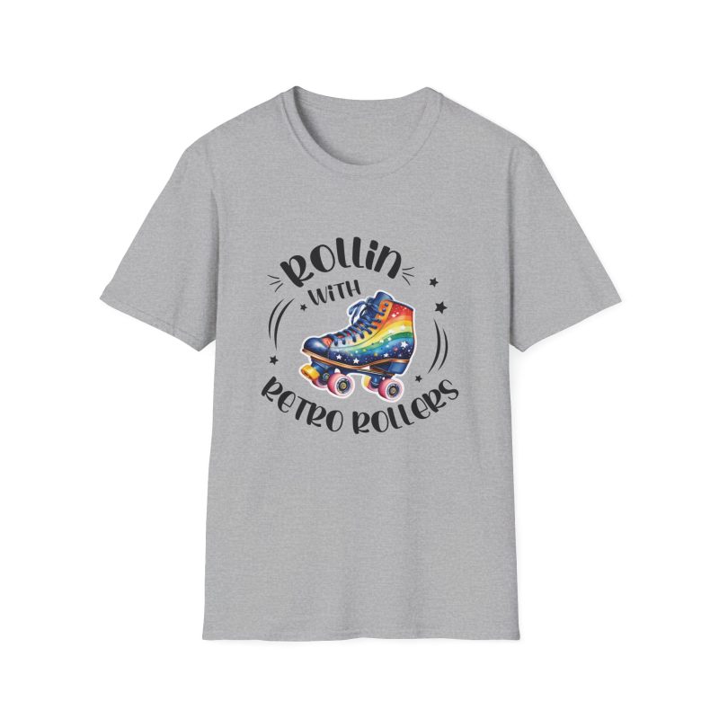 ADULTS Rollin with Retro Rollers (Rainbow): Unisex Softstyle T-Shirt - Image 17
