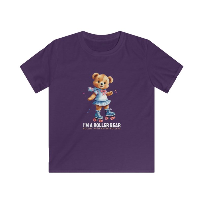 KIDS - Retro Roller Bears (Design B) VARIOUS COLOURS Softstyle Tee - Image 7