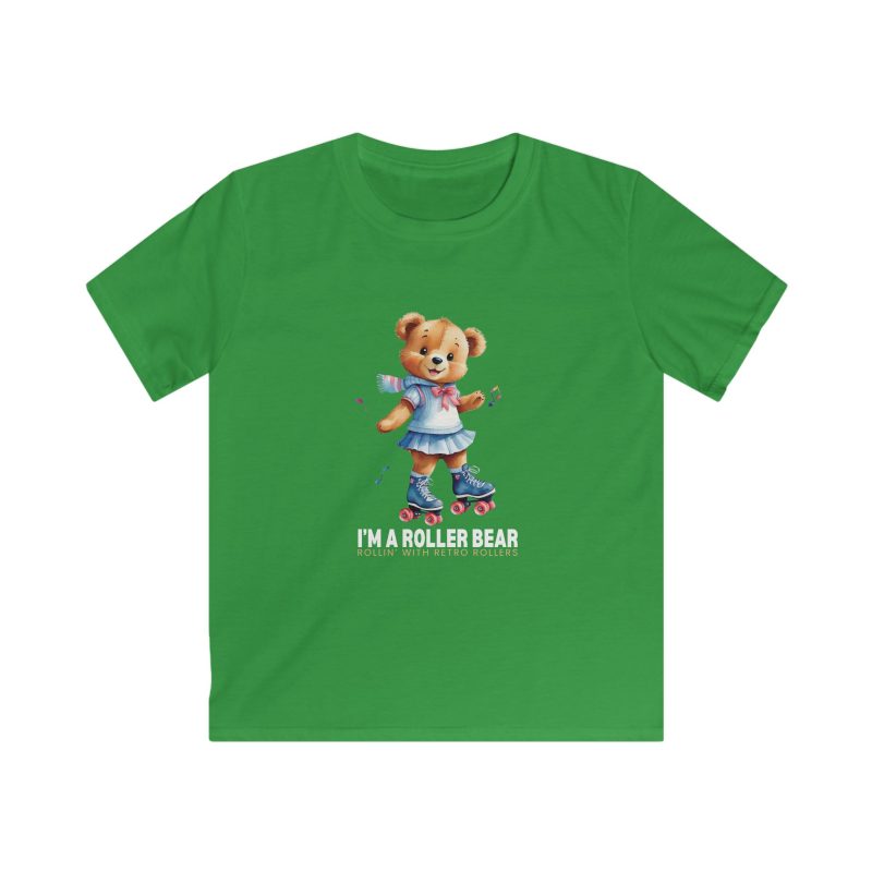 KIDS - Retro Roller Bears (Design B) VARIOUS COLOURS Softstyle Tee - Image 3