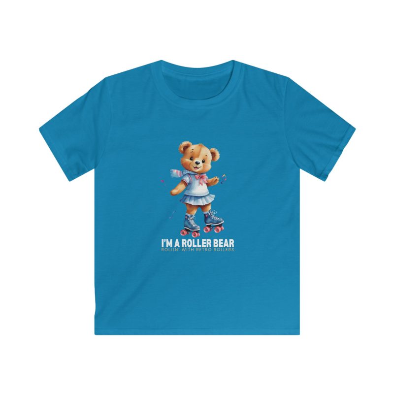 KIDS - Retro Roller Bears (Design B) VARIOUS COLOURS Softstyle Tee - Image 4