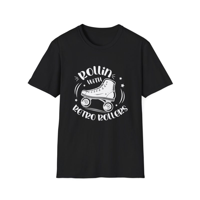 ADULTS Rollin with Retro Rollers (Solid): Unisex Softstyle T-Shirt