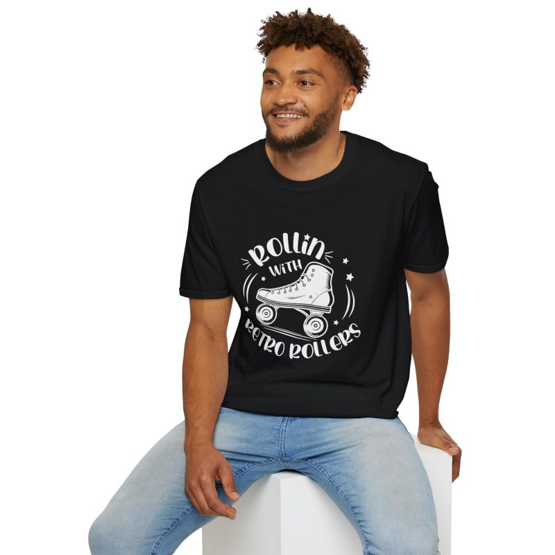 ADULTS Rollin with Retro Rollers (Solid): Unisex Softstyle T-Shirt - Image 2