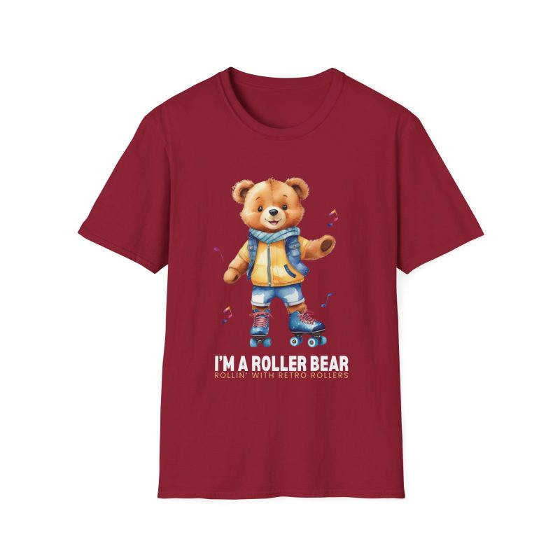 Retro Roller Bears (Design A) ADULTS Unisex Softstyle T-Shirt - Image 16