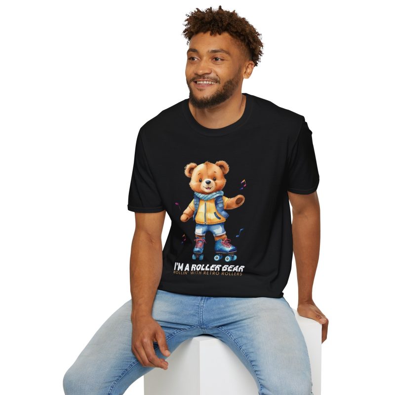 Retro Roller Bears (Design A) ADULTS Unisex Softstyle T-Shirt - Image 2