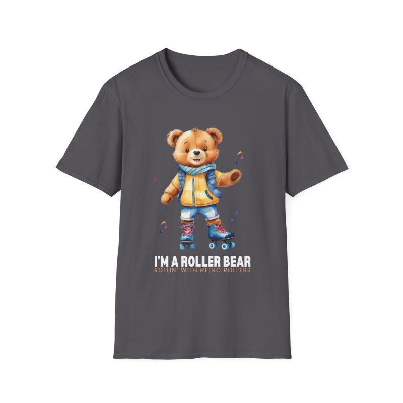 Retro Roller Bears (Design A) ADULTS Unisex Softstyle T-Shirt - Image 18