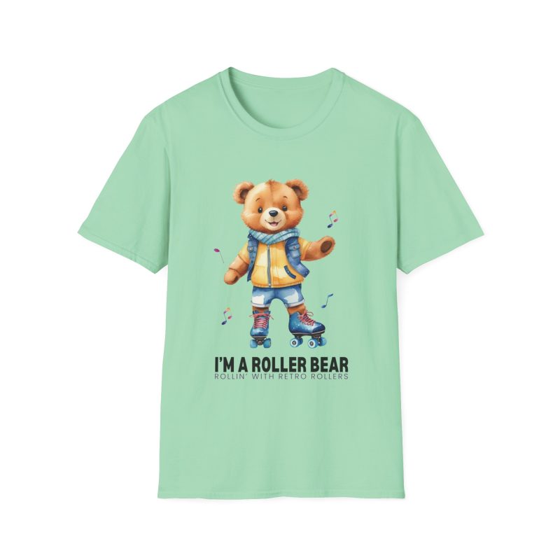 Retro Roller Bears (Design A) ADULTS Unisex Softstyle T-Shirt - Image 7
