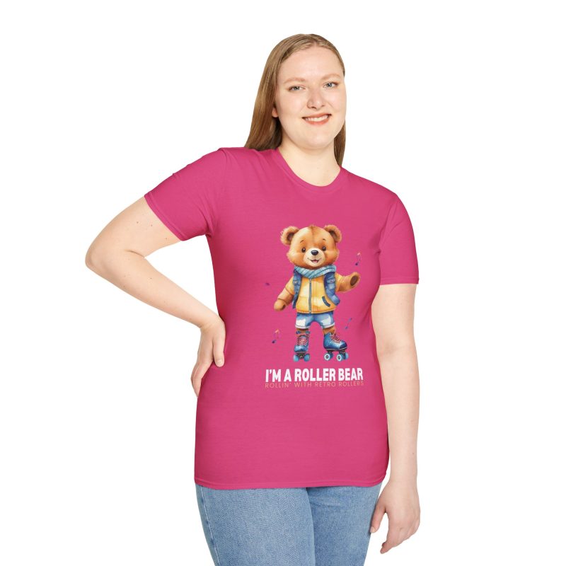 Retro Roller Bears (Design A) ADULTS Unisex Softstyle T-Shirt - Image 14