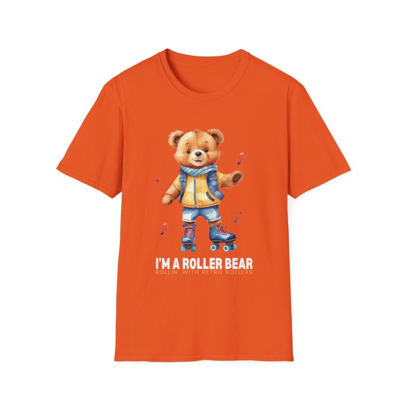 Retro Roller Bears (Design A) ADULTS Unisex Softstyle T-Shirt - Image 5