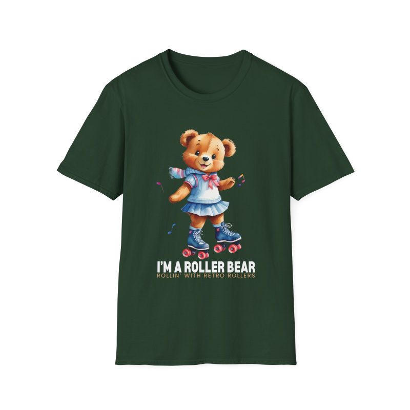 Retro Roller Bears (Design B) ADULTS Unisex Softstyle T-Shirt - Image 17