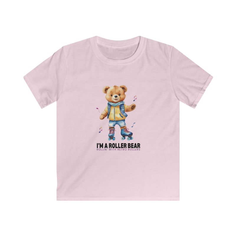 KIDS - Retro Roller Bears (Design A) VARIOUS COLOURS Softstyle Tee - Image 9