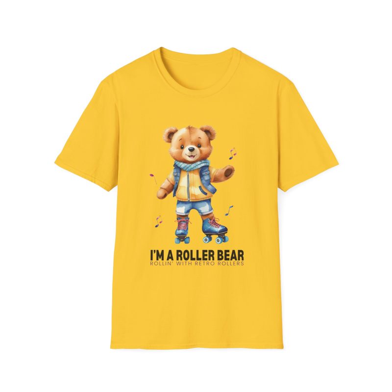 Retro Roller Bears (Design A) ADULTS Unisex Softstyle T-Shirt - Image 6