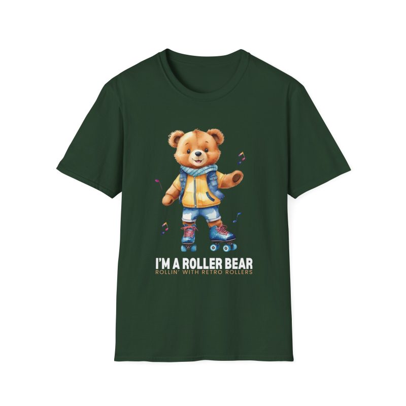 Retro Roller Bears (Design A) ADULTS Unisex Softstyle T-Shirt - Image 17