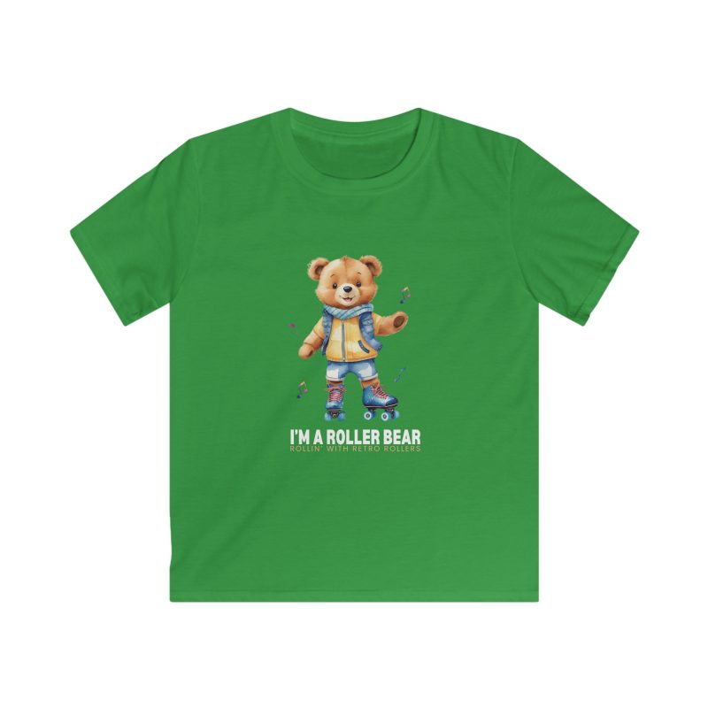 KIDS - Retro Roller Bears (Design A) VARIOUS COLOURS Softstyle Tee - Image 3