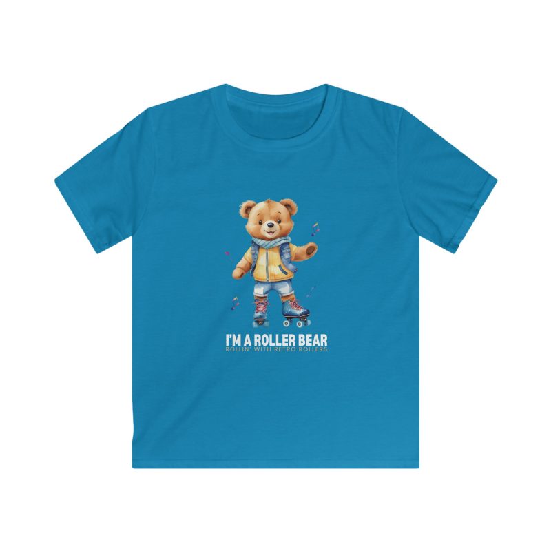 KIDS - Retro Roller Bears (Design A) VARIOUS COLOURS Softstyle Tee - Image 4