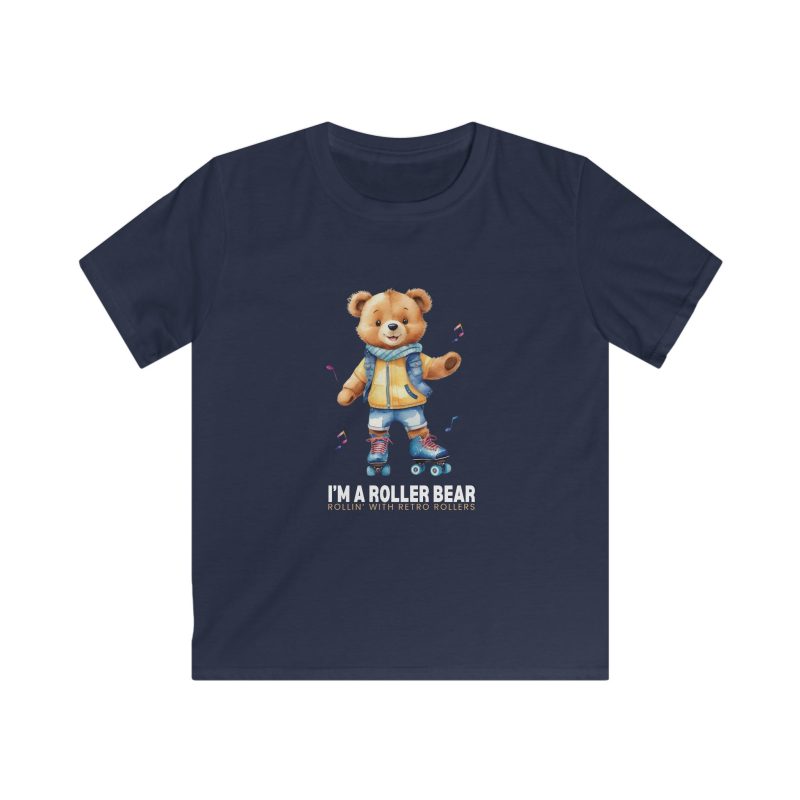KIDS - Retro Roller Bears (Design A) VARIOUS COLOURS Softstyle Tee - Image 6