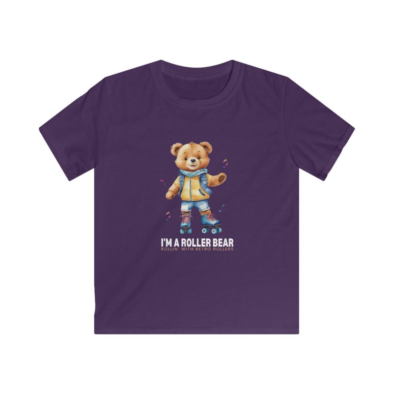 KIDS - Retro Roller Bears (Design A) VARIOUS COLOURS Softstyle Tee - Image 7