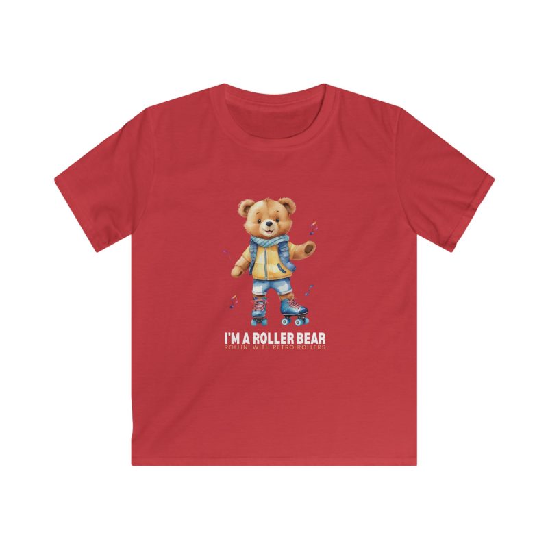 KIDS - Retro Roller Bears (Design A) VARIOUS COLOURS Softstyle Tee - Image 8