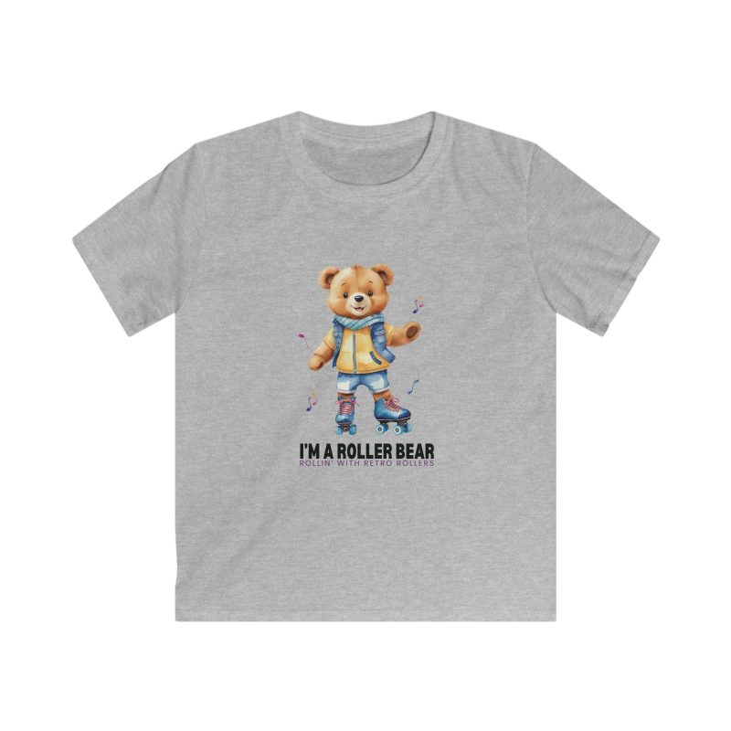 KIDS - Retro Roller Bears (Design A) VARIOUS COLOURS Softstyle Tee - Image 5