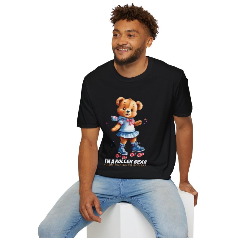 Retro Roller Bears (Design B) ADULTS Unisex Softstyle T-Shirt - Image 2