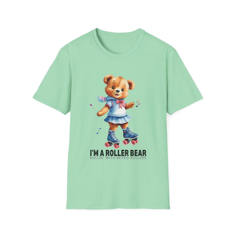 Retro Roller Bears (Design B) ADULTS Unisex Softstyle T-Shirt - Image 7