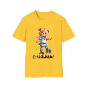 Retro Roller Bears (Design B) ADULTS Unisex Softstyle T-Shirt - Image 6