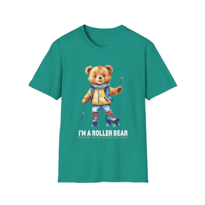 Retro Roller Bears (Design A) ADULTS Unisex Softstyle T-Shirt - Image 8